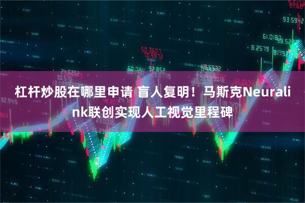 杠杆炒股在哪里申请 盲人复明！马斯克Neuralink联创实现人工视觉里程碑